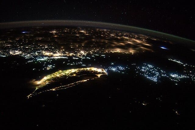 Satellittbilde av Taiwan-stredet av The International Space Station on July 27, 2014: Foto: Wikimedia Commons.