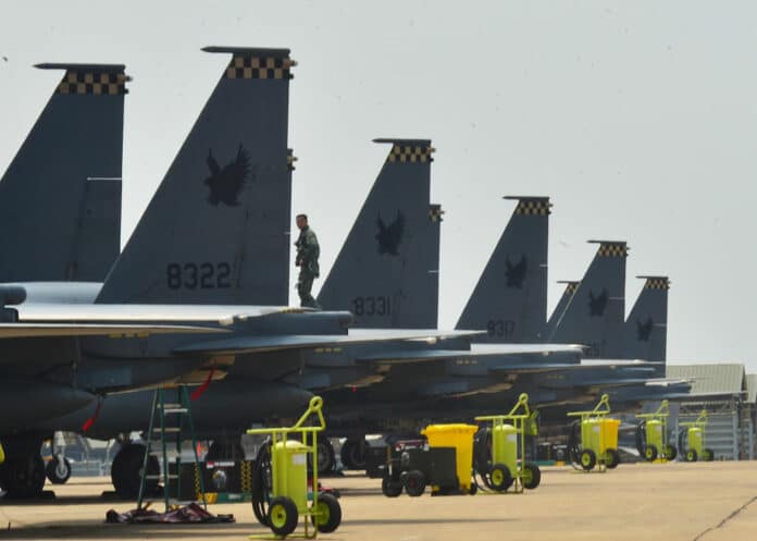 RSAF F-15 Eagle under øvelse Cope Tiger 16.