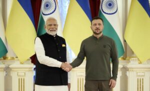 Narendra Modi i møte med Volodymyr Zelenskyj i Kyiv