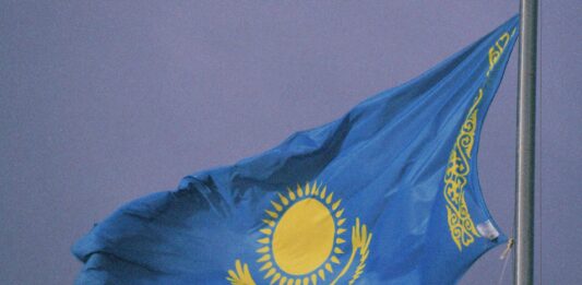 Kazakhstan flagg.