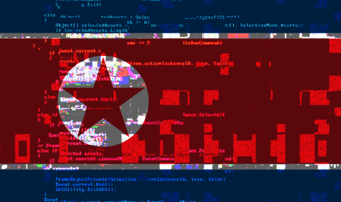 Hackere-Nord-Korea-flagg-bilde