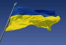 Ukraina markerer 30 år med grunnloven i dag Flagg-Ukraina-stang