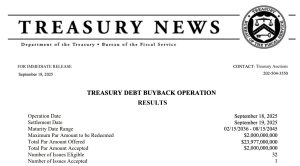 US treasury buyback bonds