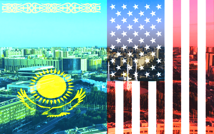 USA-kasakhstan-flagg-sentral-asia
