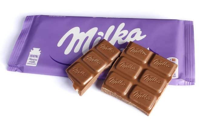 Milka-sjokolade-biter
