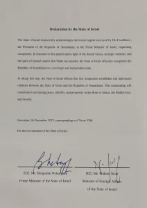 Israel-Somaliland-anerkjennelse