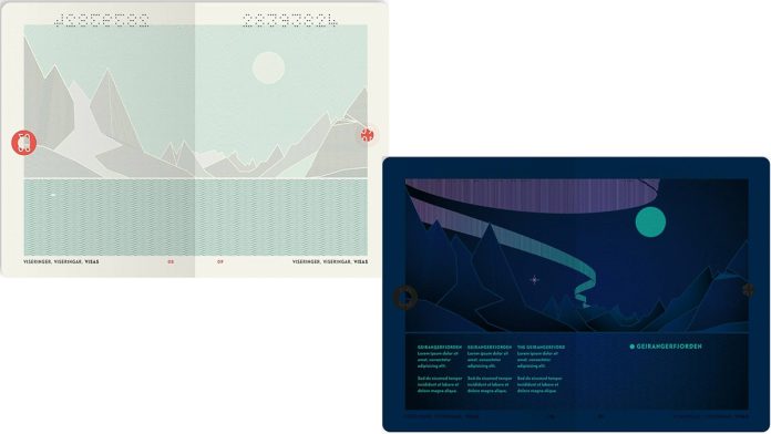 Pass-Norge-norsk-pass-UV-geirangerfjorden-kunstverk