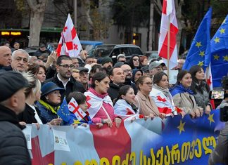 Georgiere markerer 365 dager med kontinuerlig protest mot autoritært styre