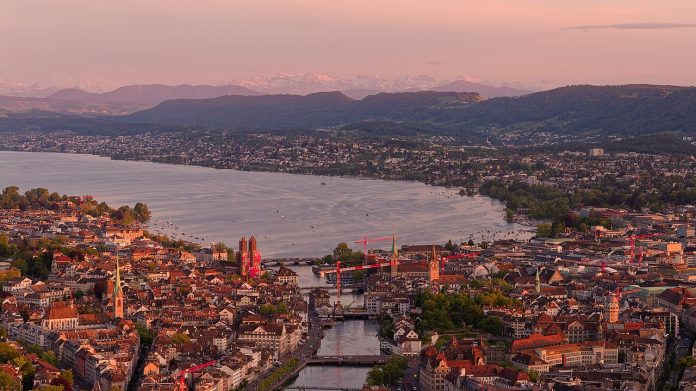 Zurich-Sveits-flyfoto