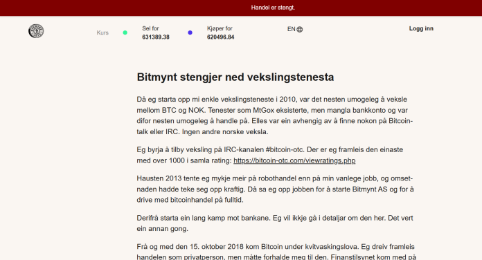 Bitmynt-Norge-stenger-MiCA