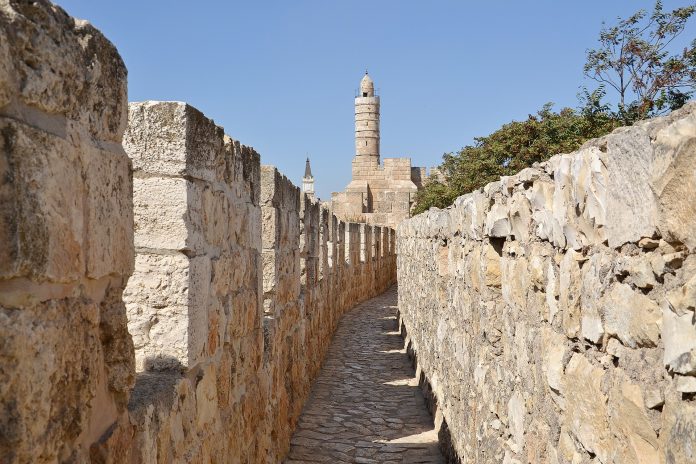 Utsikt mot Jerusalems gamleby og Tower of David
