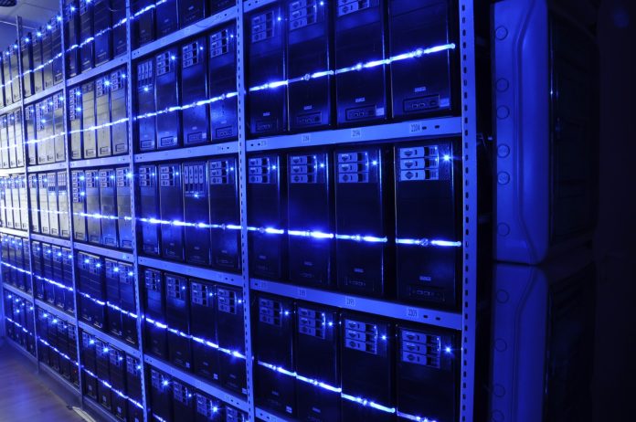 Serverrack i et datarom