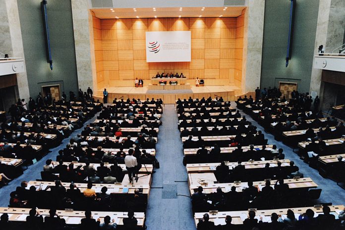 Møtehall under WTO-konferanse