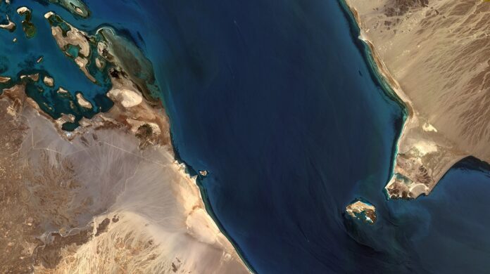 Satellittbilde av Bab al-Mandab-stredet