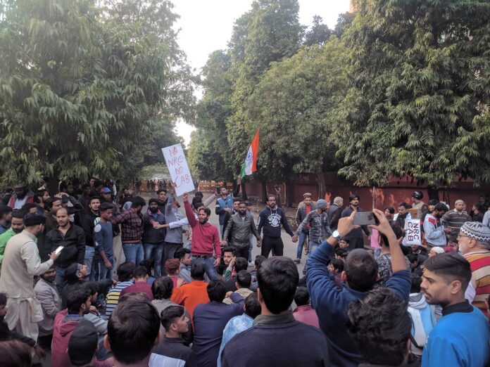 Protestscene i New Delhi
