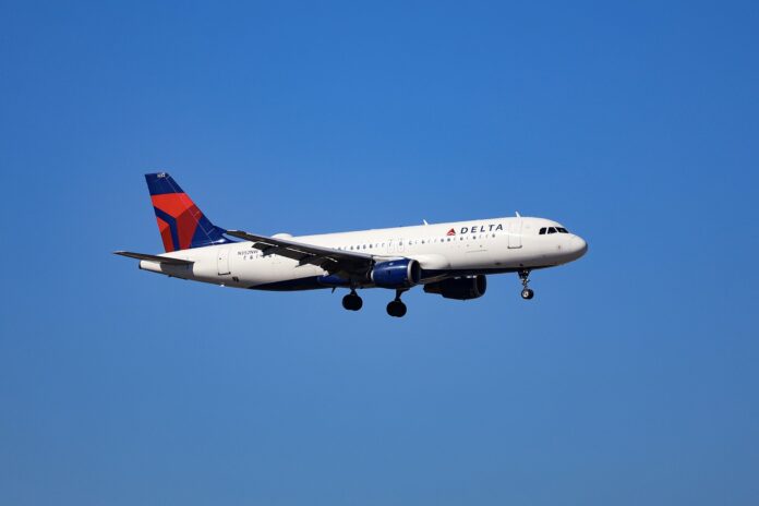 Delta-fly i innflyging