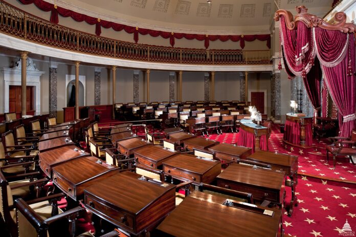 Interiør i det gamle senatskammeret i Capitol